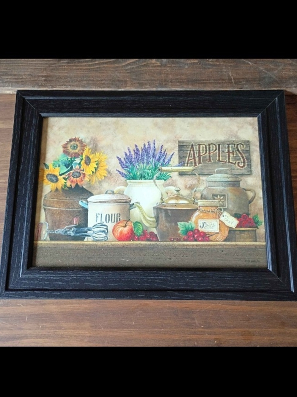 Framed Rustic Cottage Core Vintage Kitchen Framed Print 15 X 11 Made In USA